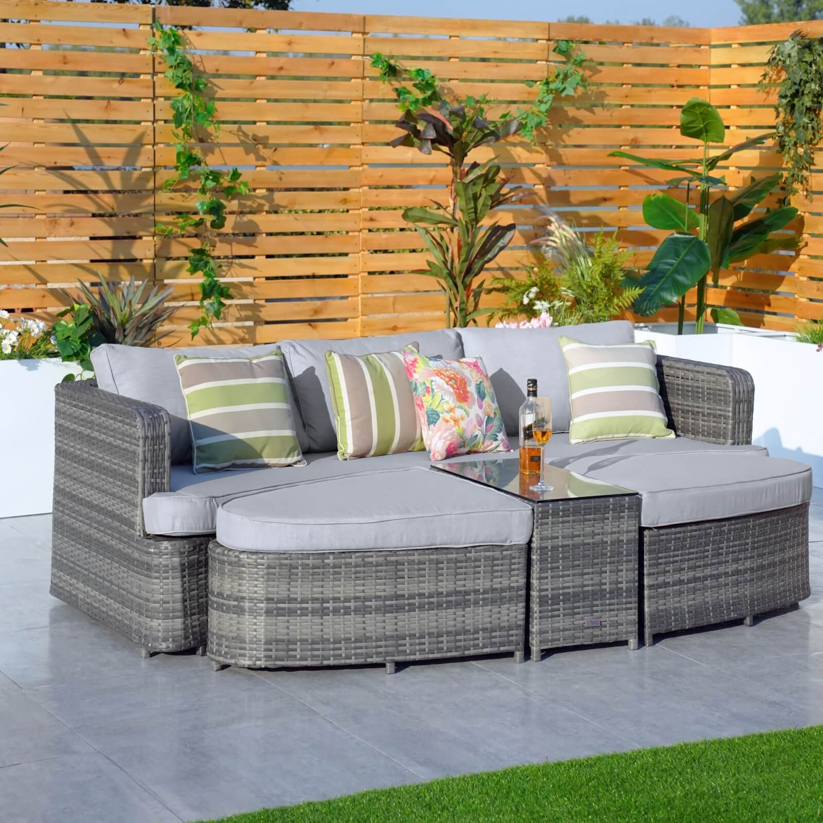 Outdoor Daybed, Rattan Furniture Set, High-Quality Aluminum Daybed (PAL-1202) - Direct Wicker