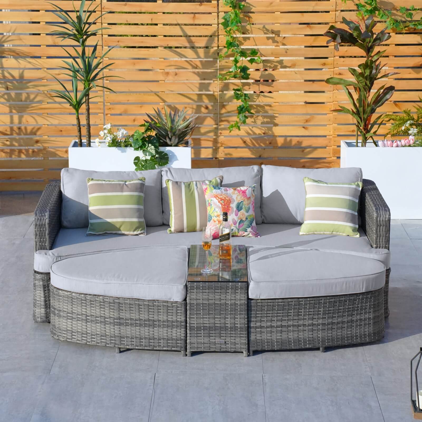 Outdoor Daybed, Rattan Furniture Set, High-Quality Aluminum Daybed (PAL-1202) - Direct Wicker