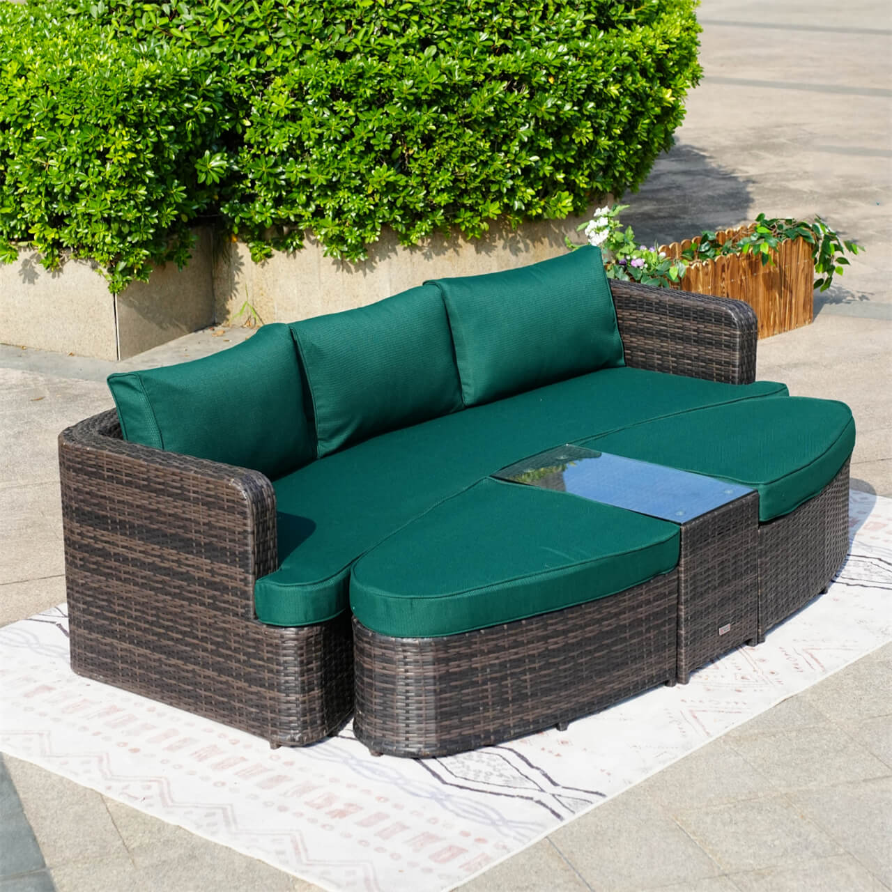 Outdoor Daybed, Rattan Furniture Set, High-Quality Aluminum Daybed (PAL-1202) - Direct Wicker