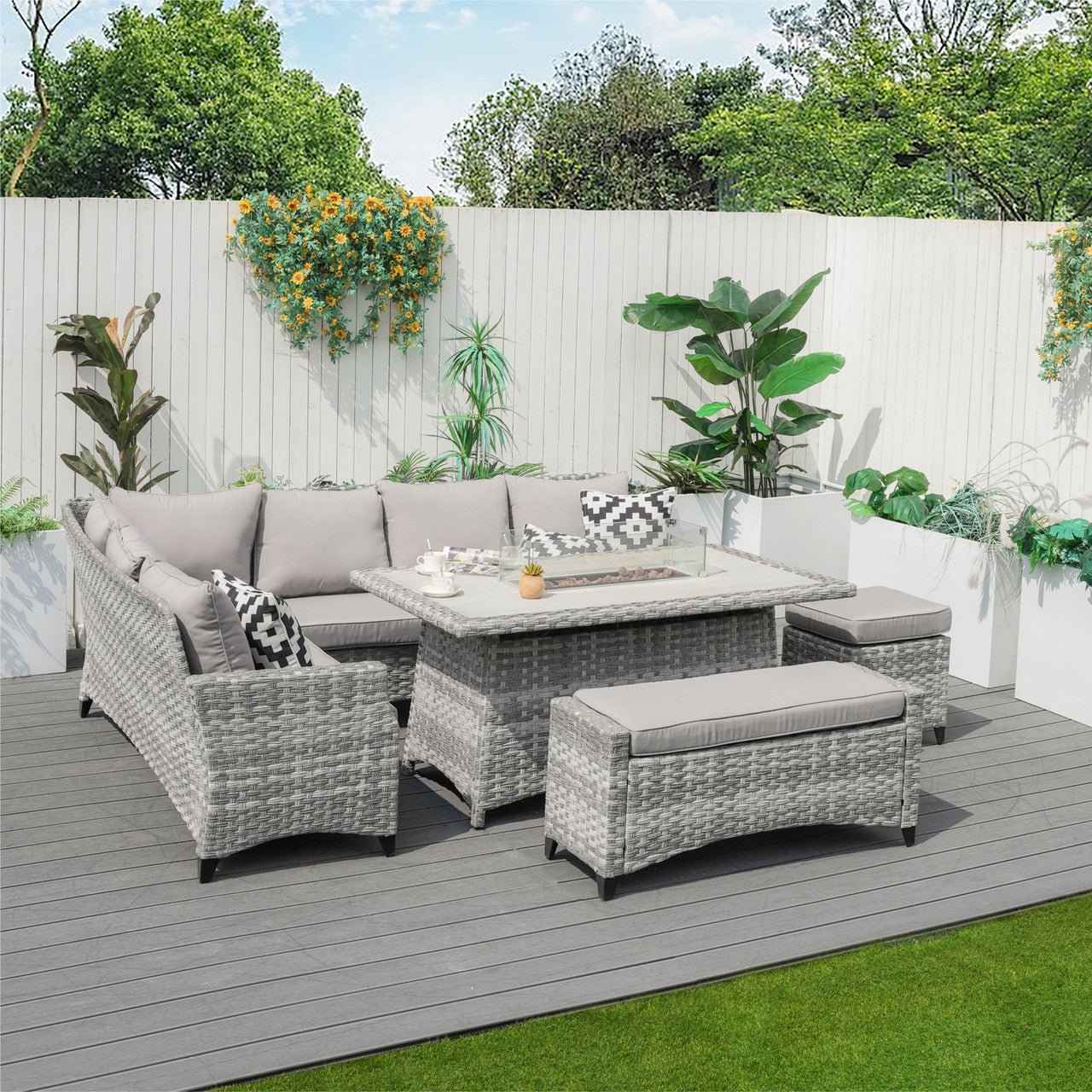 Outdoor Fire Pit Sofa Set 5-Piece (PAF-2001)