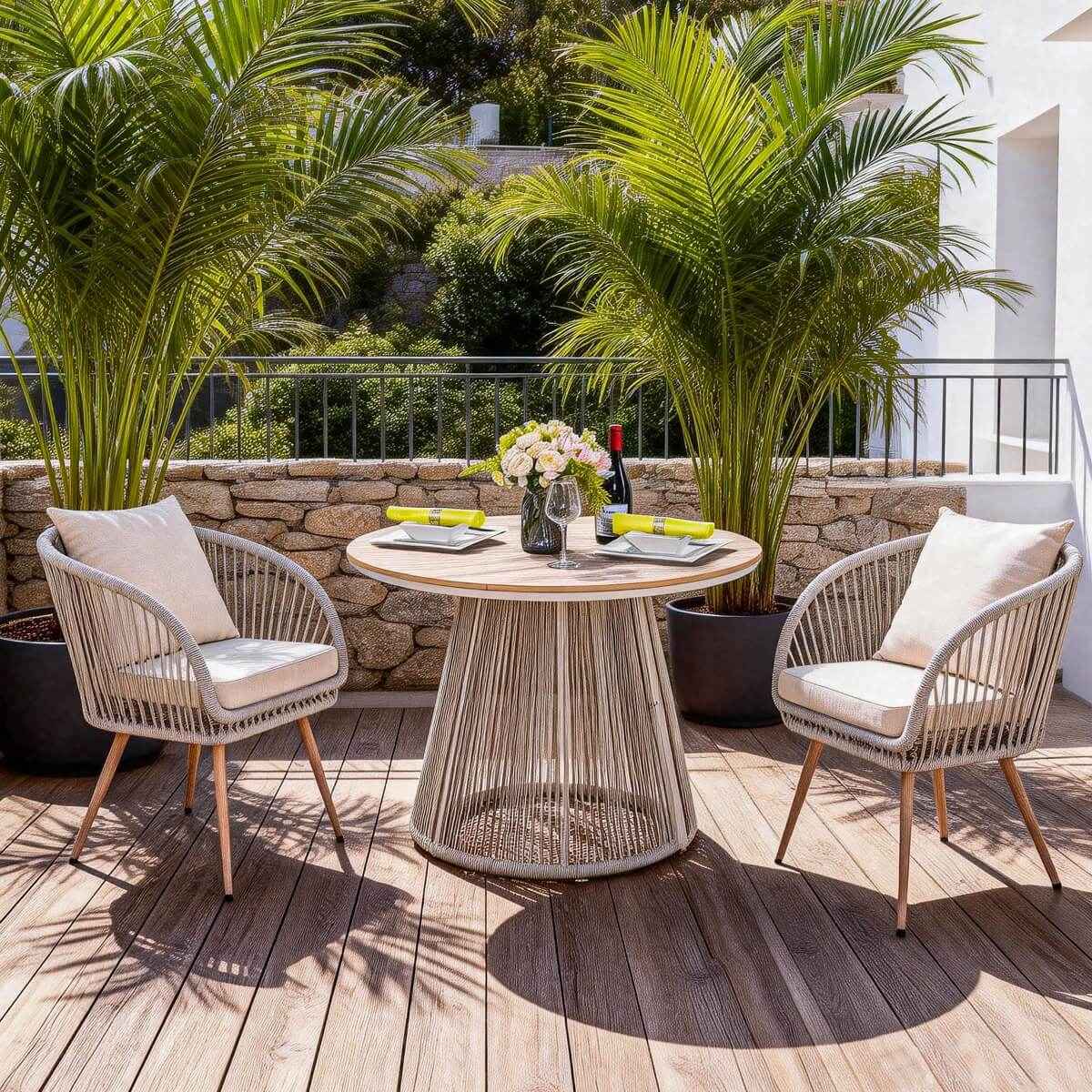 Outdoor Metal Bistro Set – Patio Table and Chair Set for Garden, Balcony, Café
