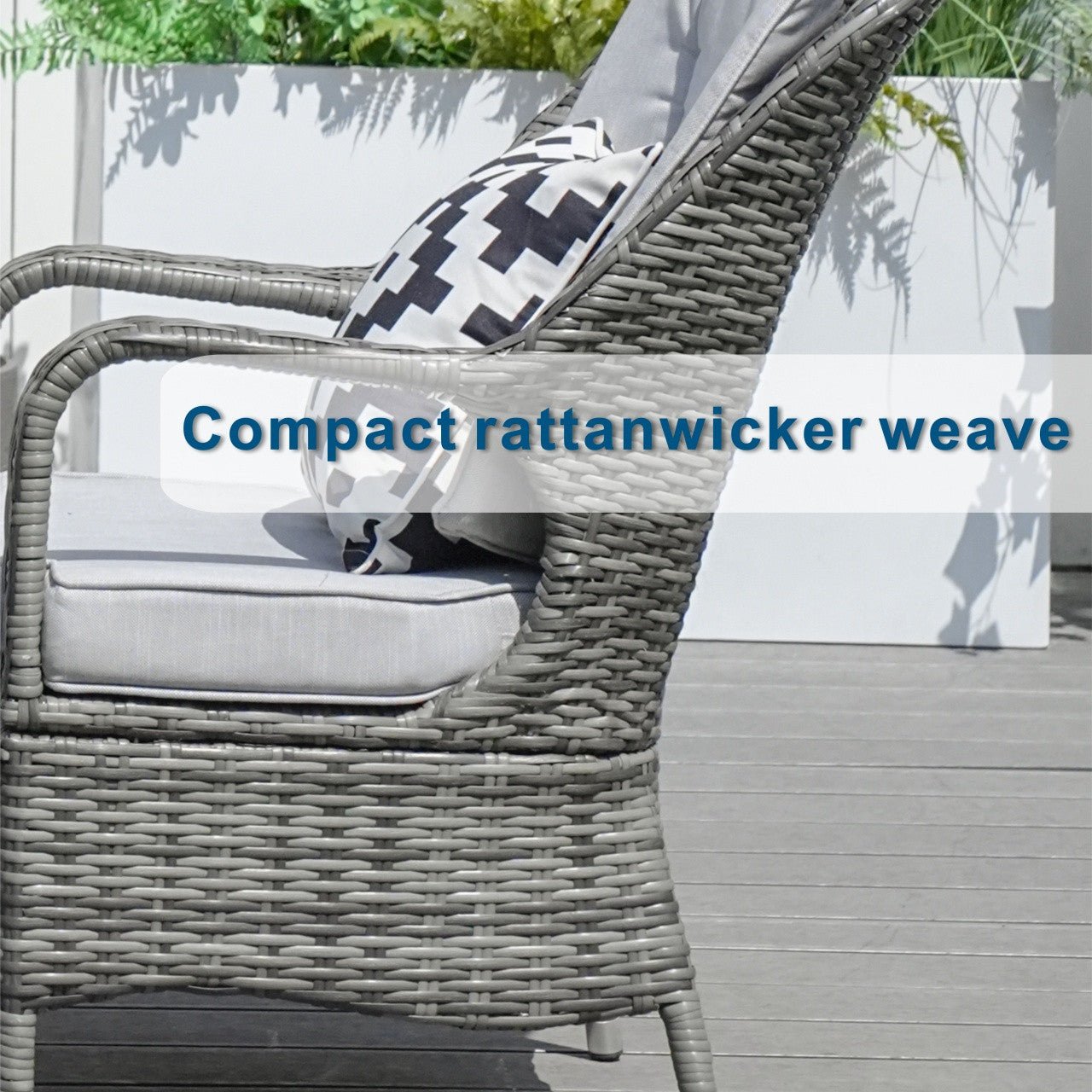 Parma 2 - Seater Bistro Set With Round Coffee Table (PAD - 1708) - Direct Wicker
