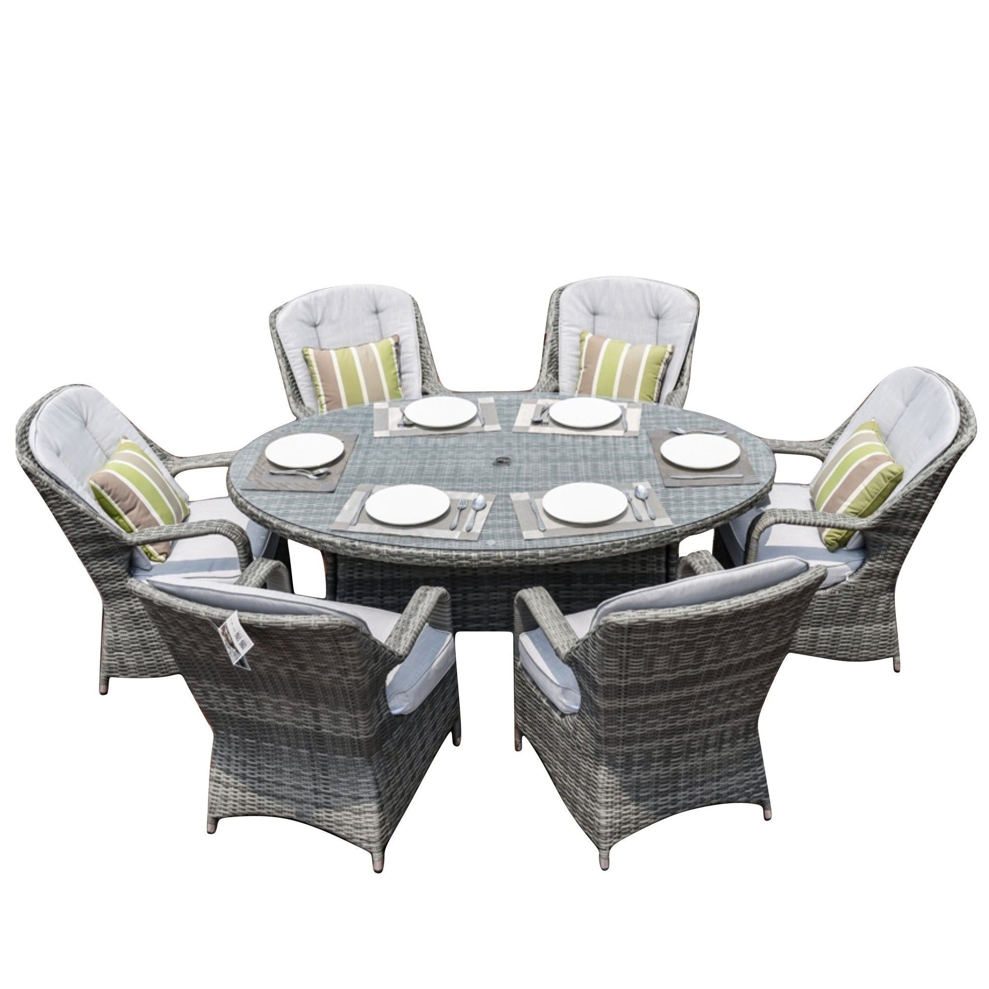 Parma 6 - Seater Outdoor Dining Set – Oval Dining Table (PAD - 1713) - Direct Wicker