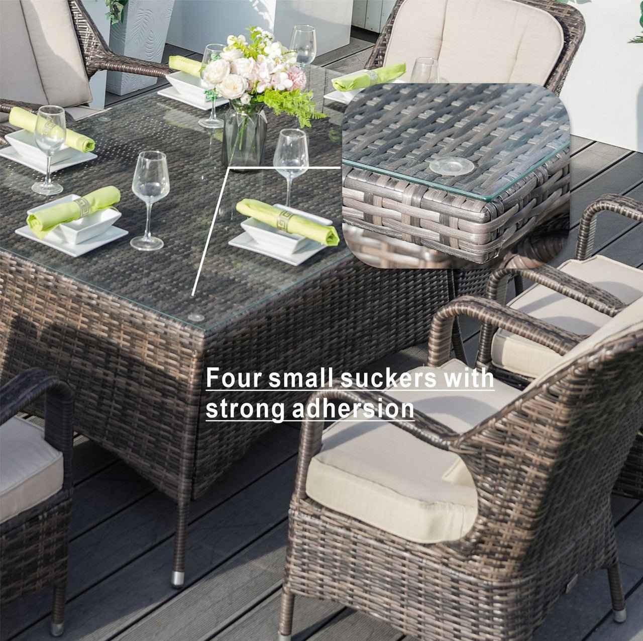 Parma 6-Seat Outdoor Dining Set - Rectangular Dining Table (PAD-1712)