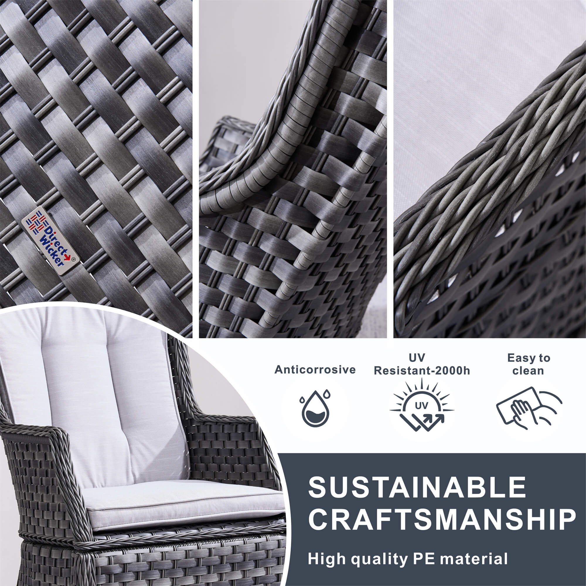 Ravenna 4 - Seater Outdoor Dining Set – Round Dining Table (PAD - 1709+010) - Direct Wicker