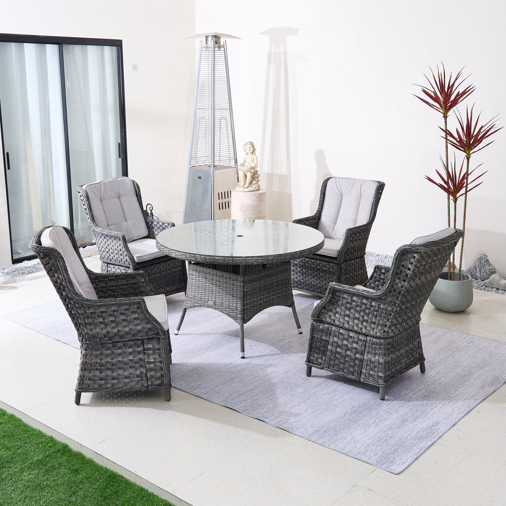 Ravenna 4 - Seater Outdoor Dining Set – Round Dining Table (PAD - 1709+010) - Direct Wicker