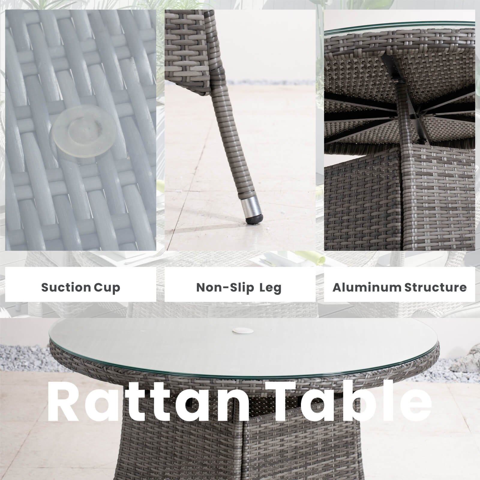 Ravenna 4 - Seater Outdoor Dining Set – Round Dining Table (PAD - 1709+010) - Direct Wicker