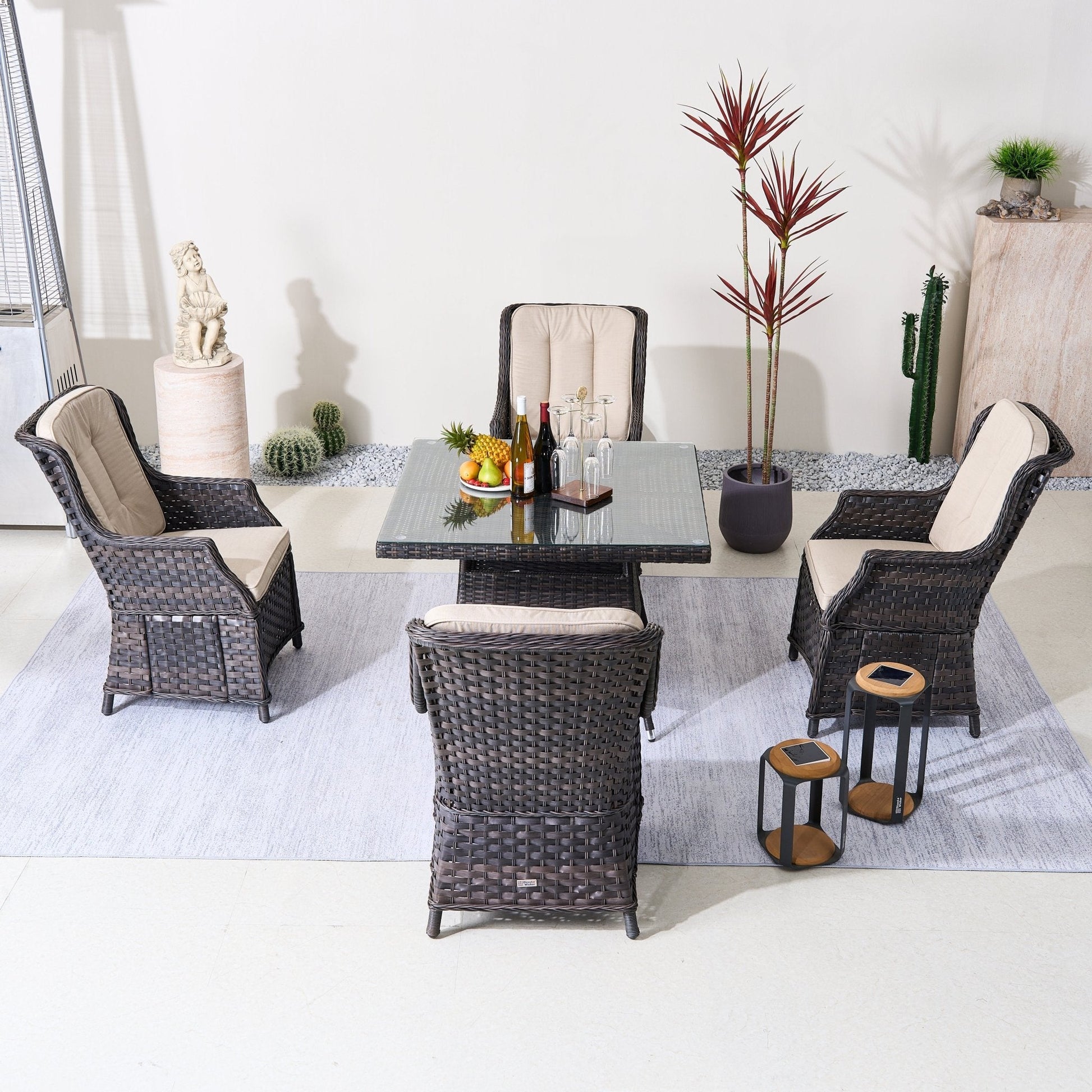 Ravenna 4 - Seater Outdoor Dining Set – Squire Dining Table (PAD - 1710+010) - Direct Wicker