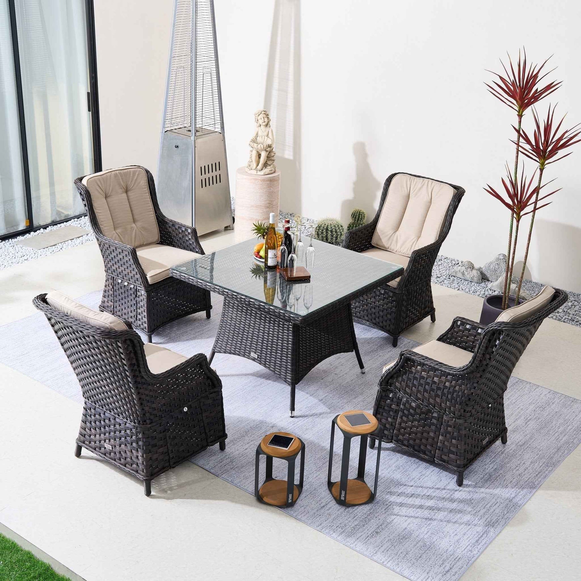 Ravenna 4-Seat Outdoor Dining Set - Squire Dining Table (PAD-1710+010)