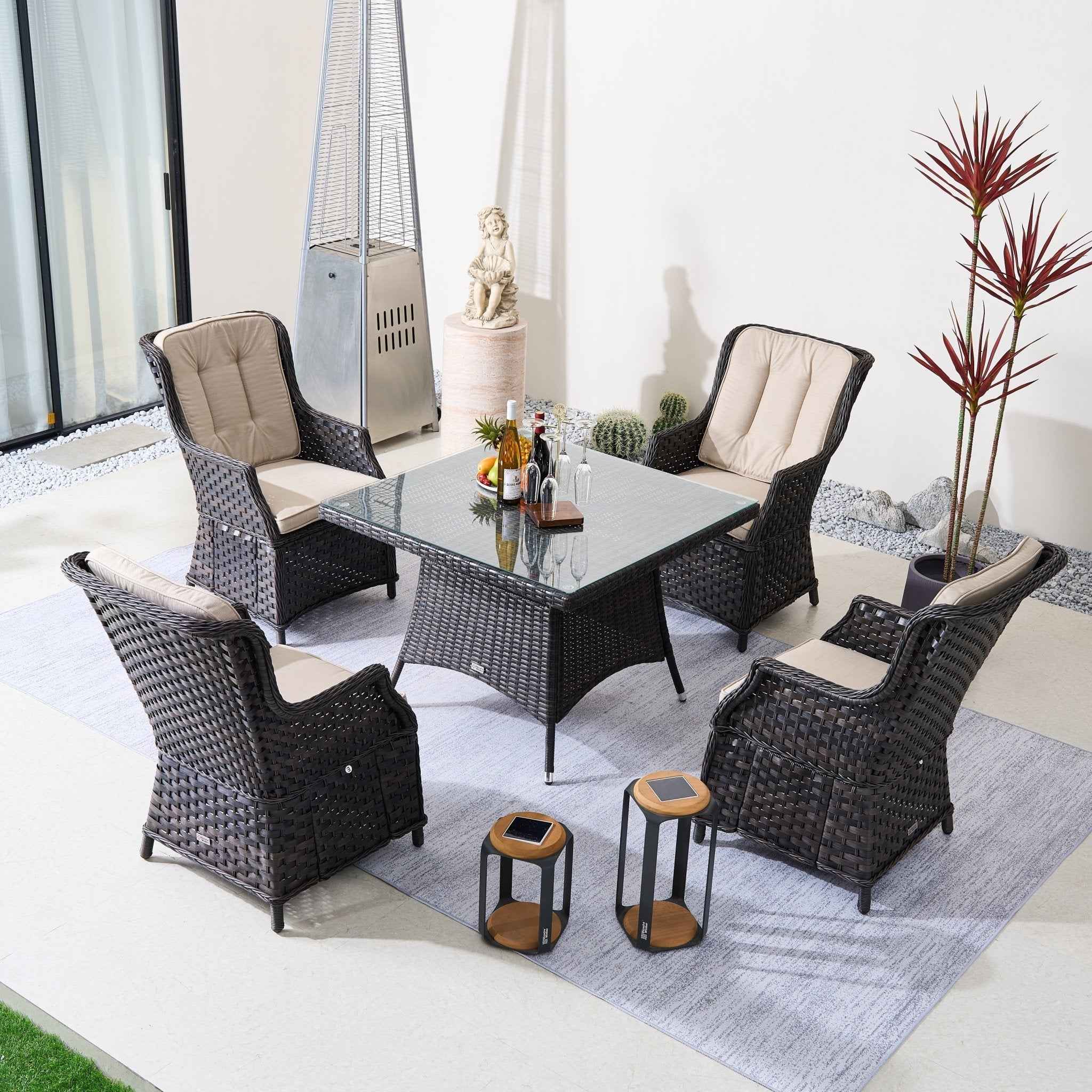 Ravenna 4-Seat Outdoor Dining Set - Squire Dining Table (PAD-1710+010)