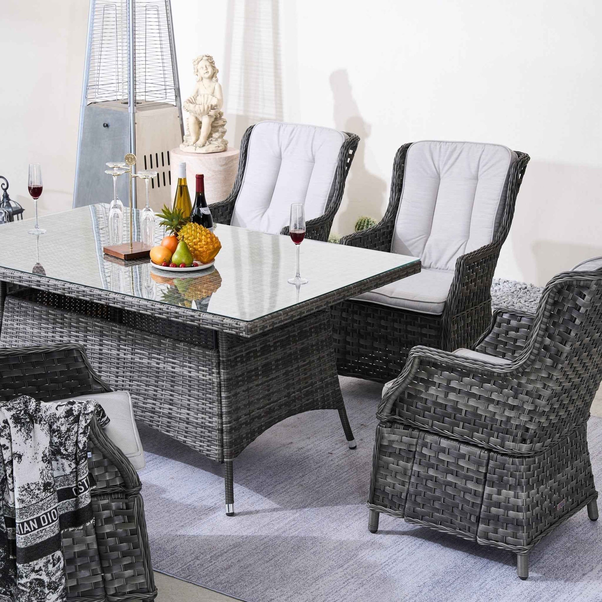Ravenna 6-Seater Outdoor Dining Set - Rectangular Dining Table (PAD-1712+010)