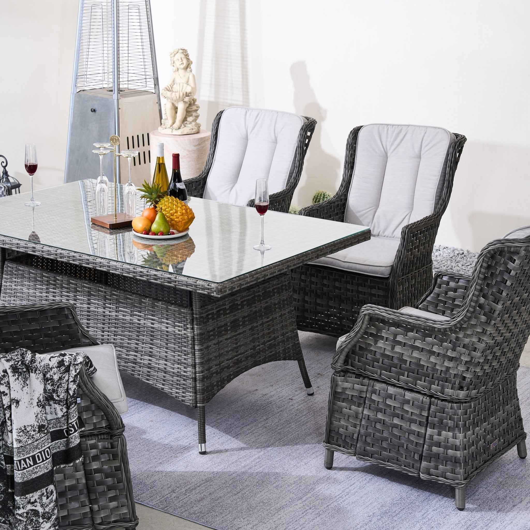 Ravenna 6-Seater Outdoor Dining Set - Rectangular Dining Table (PAD-1712+010)