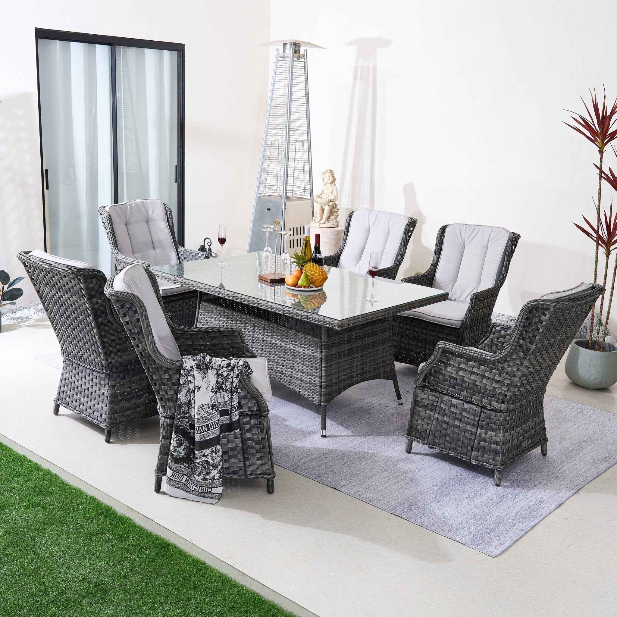 Ravenna 6-Seater Outdoor Dining Set - Rectangular Dining Table (PAD-1712+010)