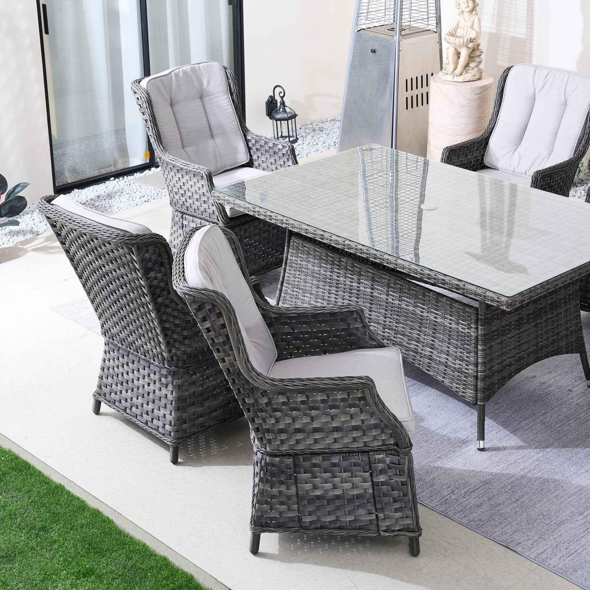 Ravenna 6-Seater Outdoor Dining Set - Rectangular Dining Table (PAD-1712+010)