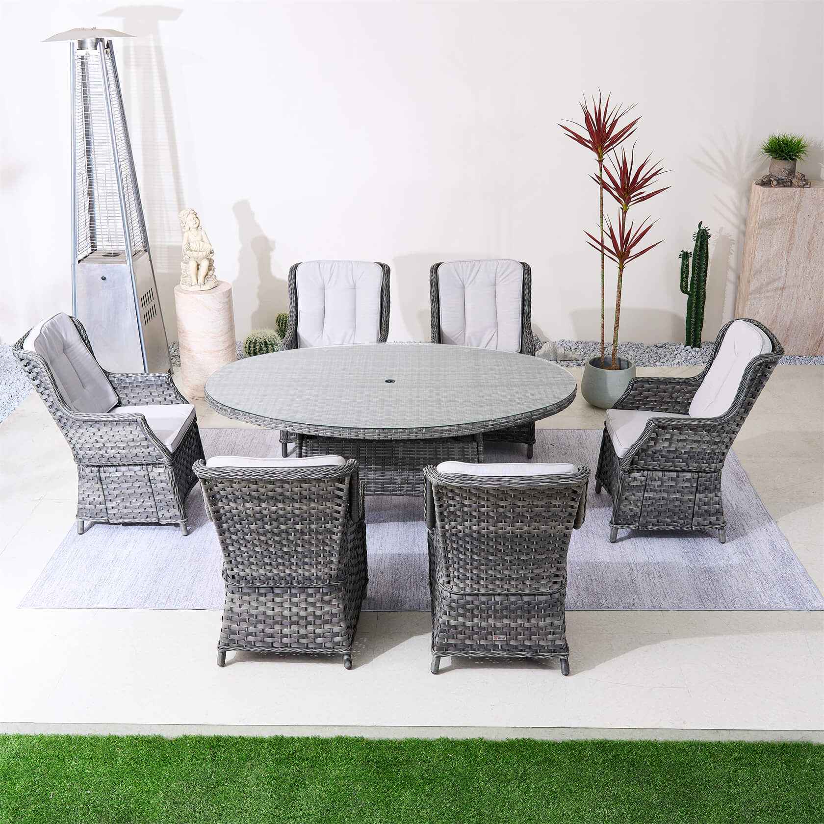 Ravenna 6-Seater Outdoor Dining Set with Oval Dining Table (PAD-1713+010)