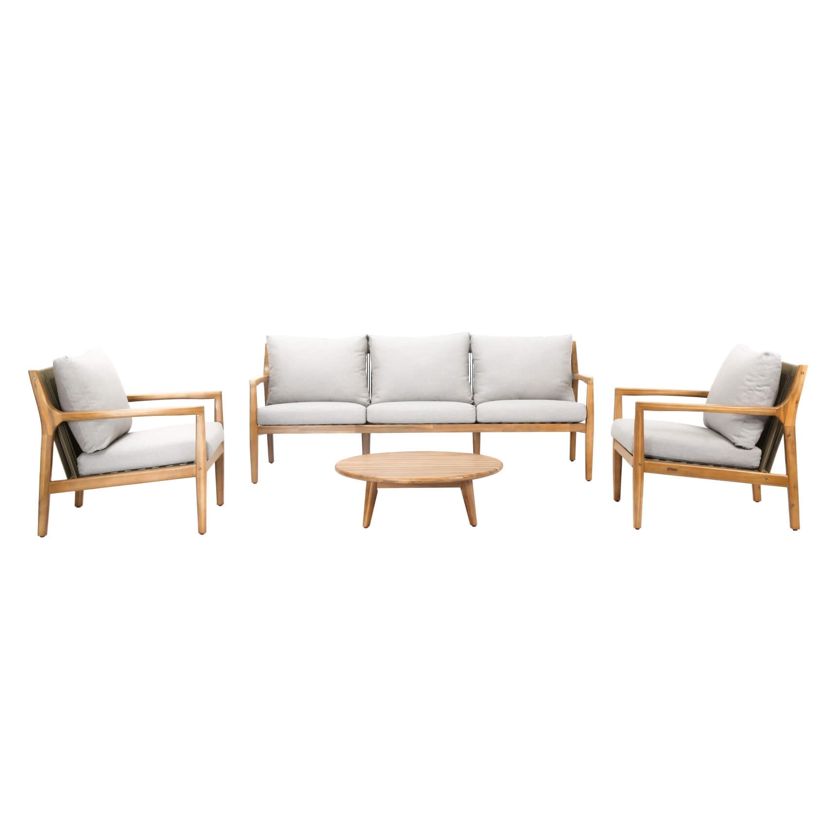Rebel 5 - Seater Wood Patio Conversation Set (PAS - 2513 - 3SC+SC*2+TA) - Direct Wicker