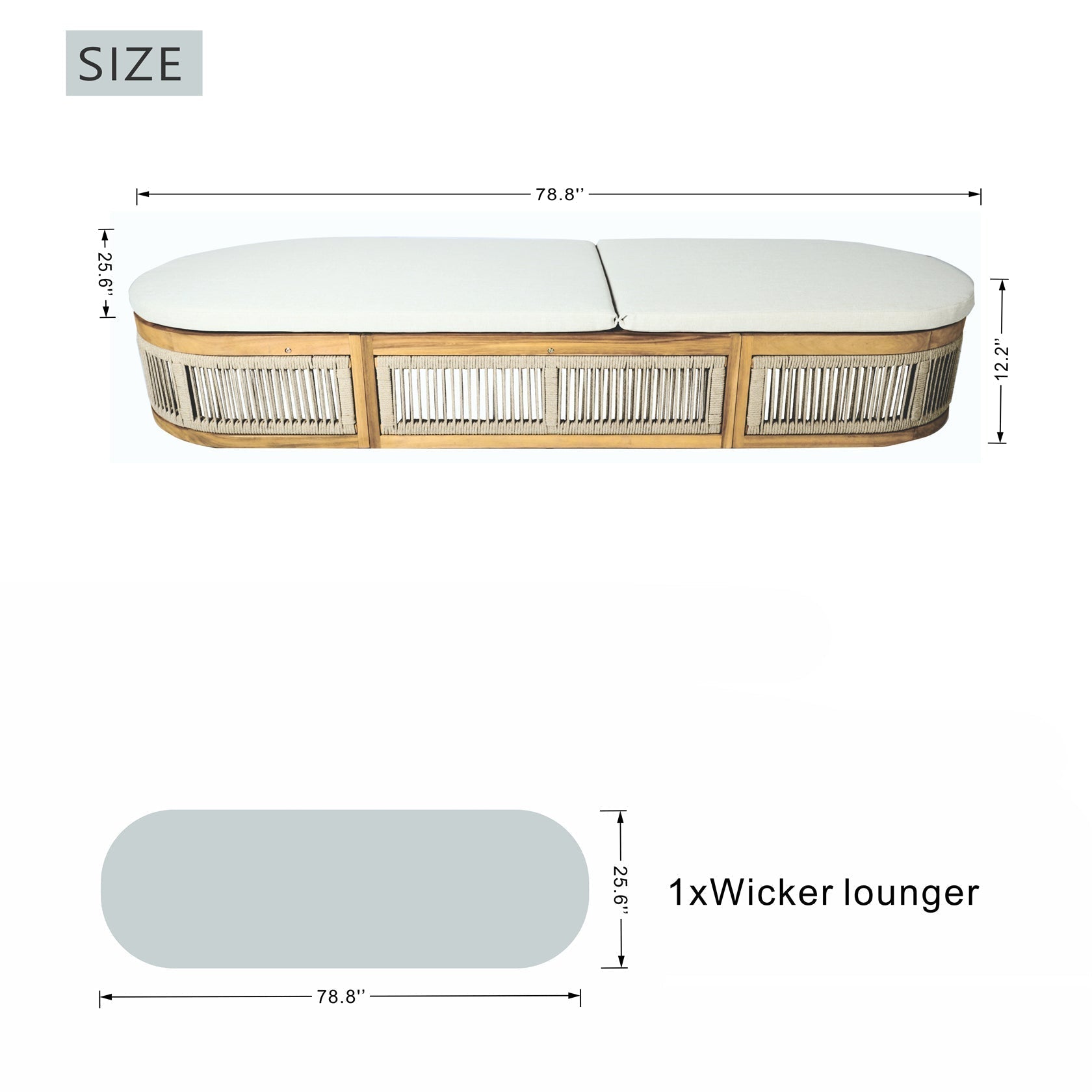 Rebel Solid Wood Folding Lounge and Side Table with Woven Rope Design (PAL - 2518) - Direct Wicker