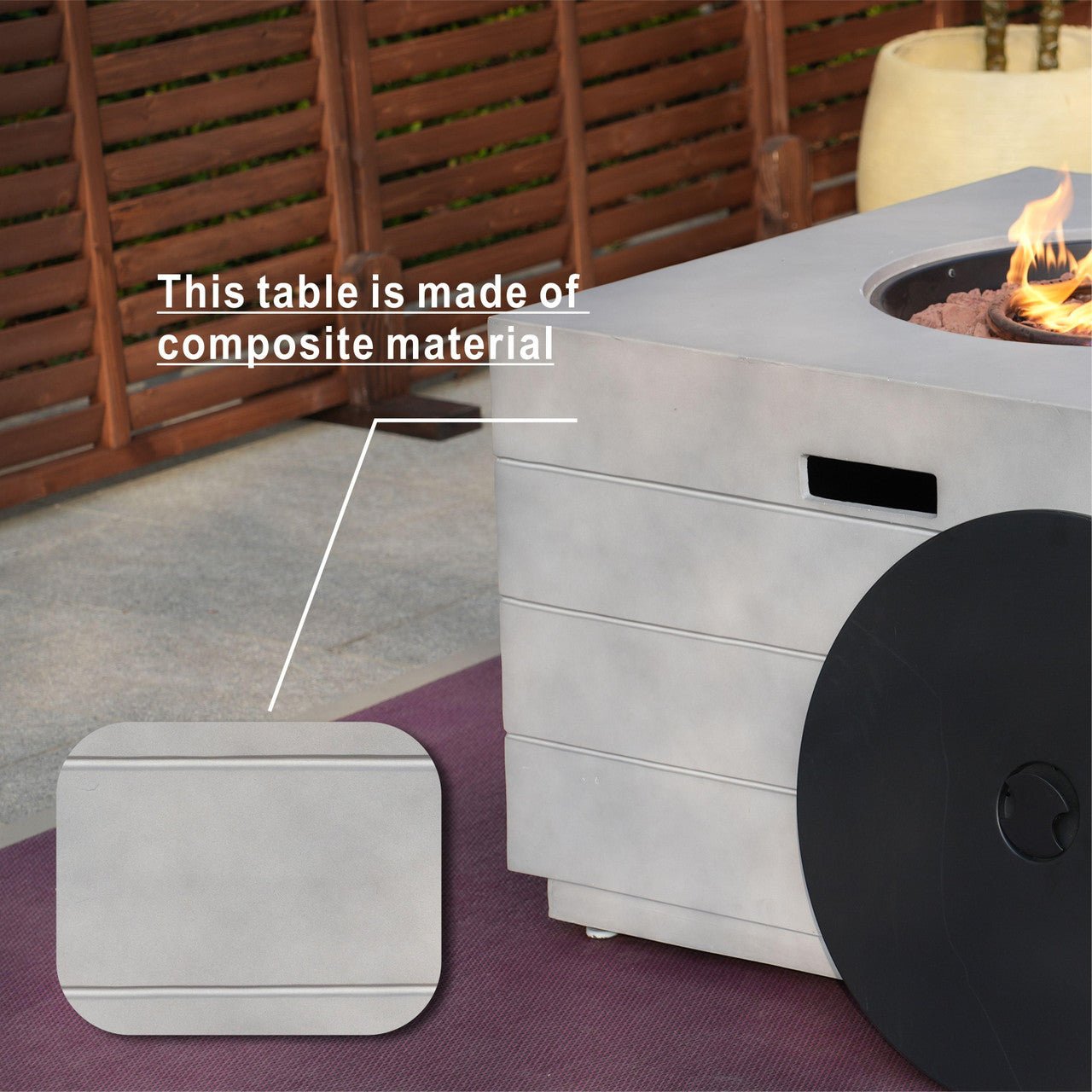 Sonoma 6 - Seater Outdoor Fire Pit Set with Cube Fire Pit Table (PAS - 1205B+2140) - Direct Wicker