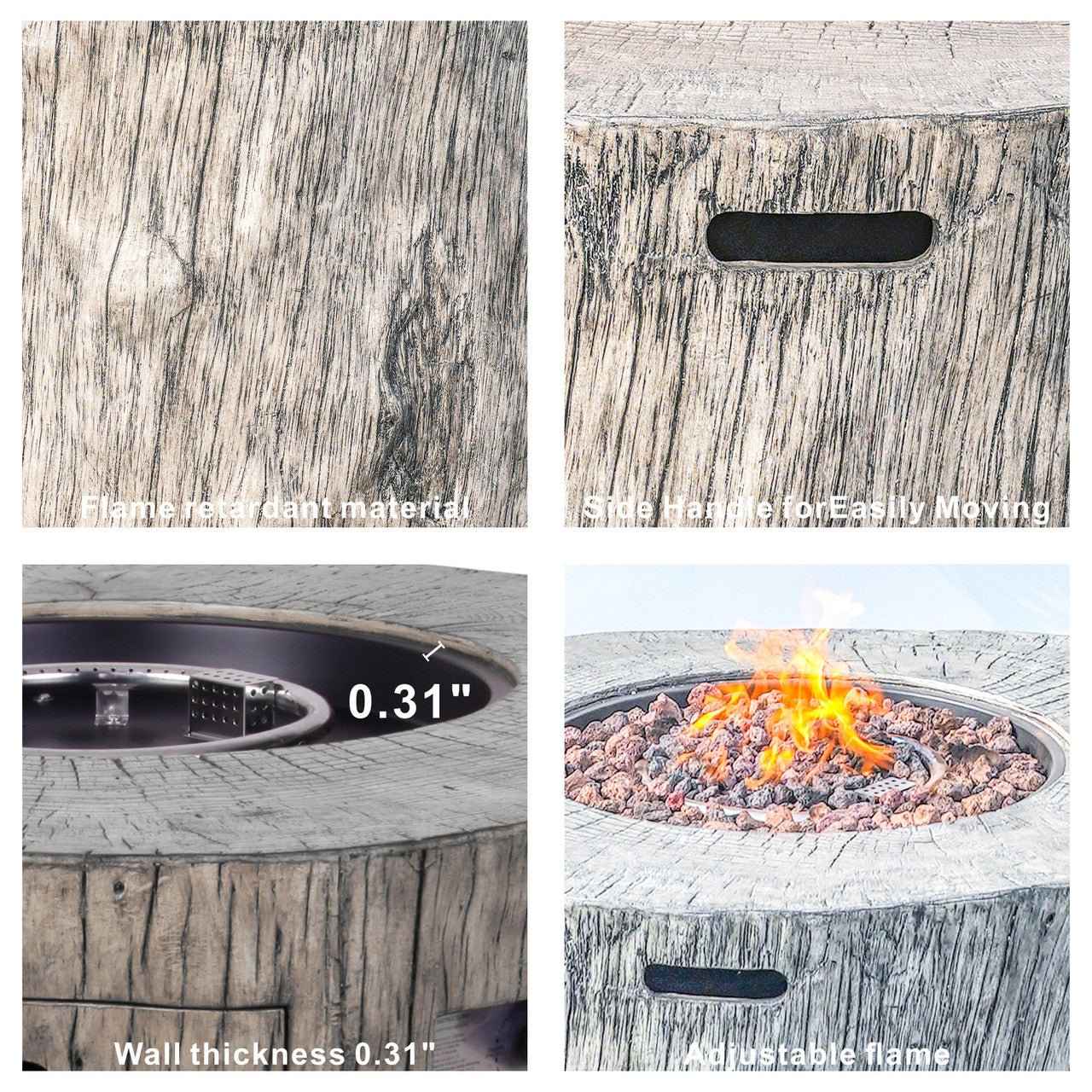 Sonoma 8-Seat Outdoor Fire Pit Set with Round Fire Pit Table (PAS-1205B+2180)