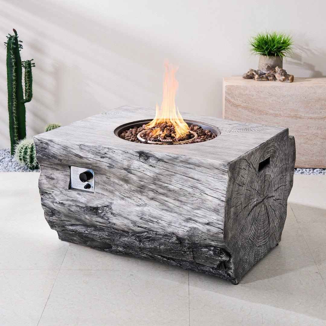 TerraFlame Rectangular Faux Wood Fire Pit Table for Outdoor Use (PAG-2170)