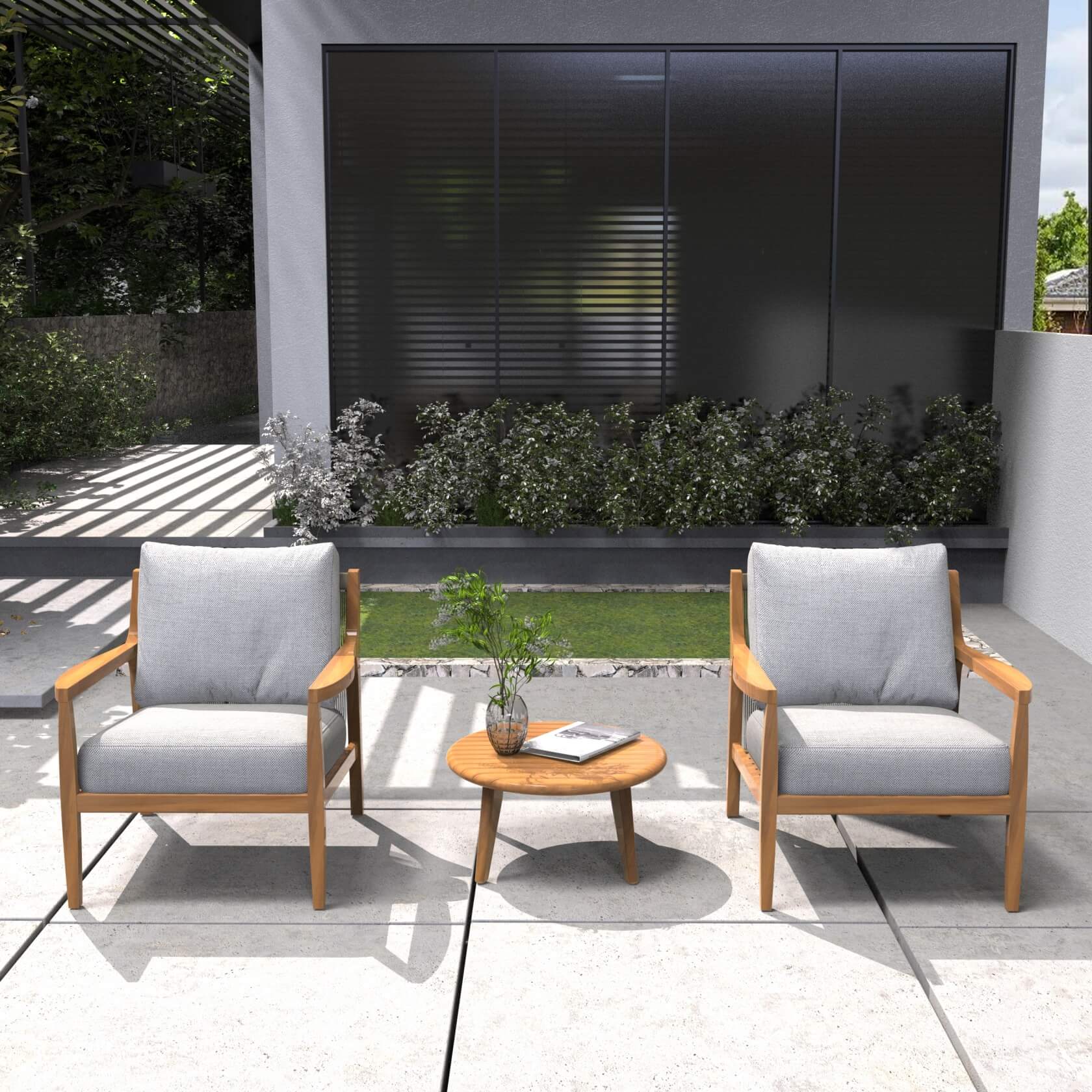 3-Piece Rustic Acacia Wood Patio Set – 2 Chairs & Table(PAS-2513-SC*2+ST) - Abrihome