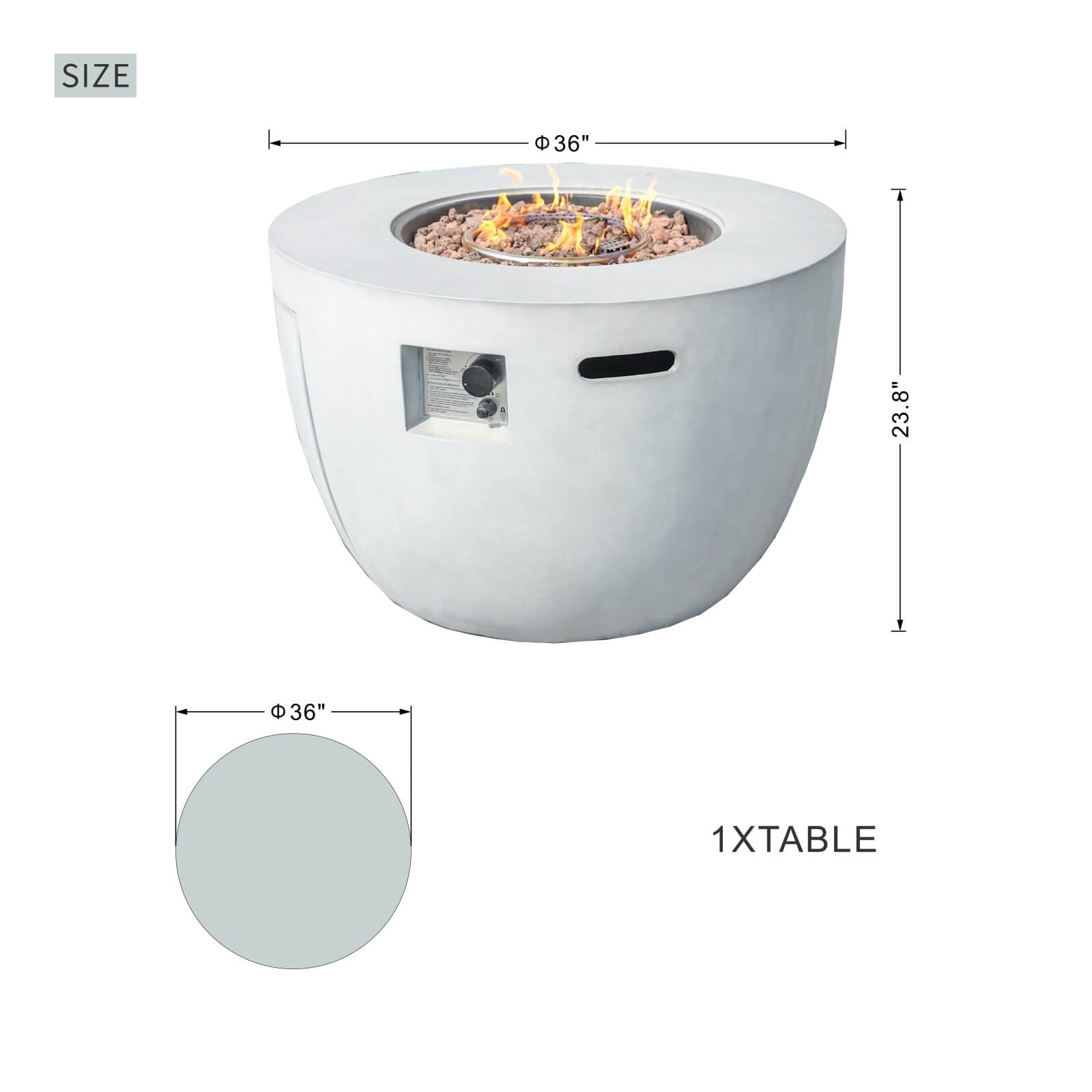 Venetian Round Fire Pit Table for Outdoor Use (PAG - 2160) - Direct Wicker